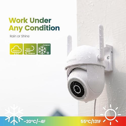 Miniatura 9 de litokam Cámara de seguridad de 4MP para exteriores, paquete de 3, cámara inalámbrica de 2.5K para seguridad del hogar exterior con visión nocturna a