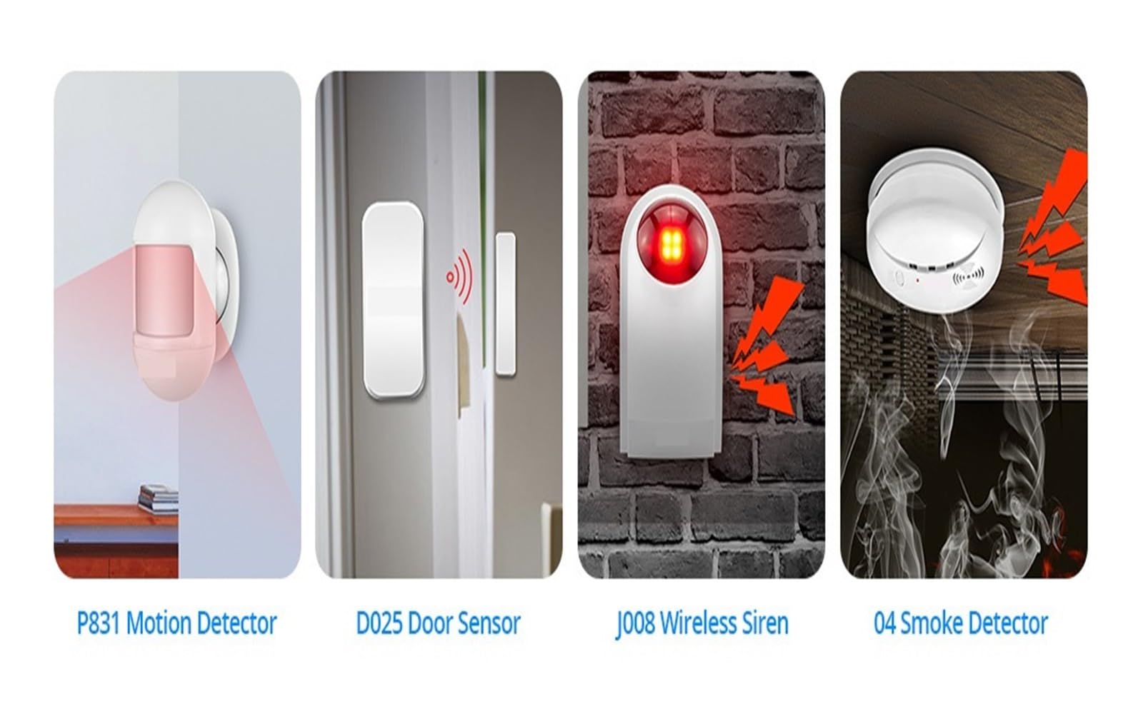 De Alarma For Seguridad Antirrobo Hogar Inteligente, 433MHz, GSM, Control Inalámbrico Por Aplicación Tuya Para casa y garaje(KIT 2)