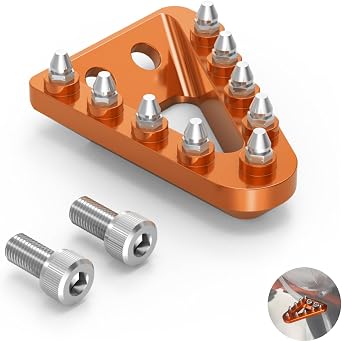 NICECNC Rear Brake Pedal Tip Plate Aluminum Motorcycle,Orange | Compatible with KTM 125-450 XC/XCF/SX/SXF 2016,125-500 XC/XCF/XCW/SX/SXF/EXC/EXCF/TPi/6D 2017-2025 Accessories 79413051000