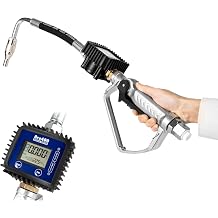 Digital Oil Control Valve Meter Nozzle Oil Transfer Gun Oil Control Valve Digital Meter Dispensing Nozzle Air Operated Oil Transfer Pump with Control Valve & Flow Meter