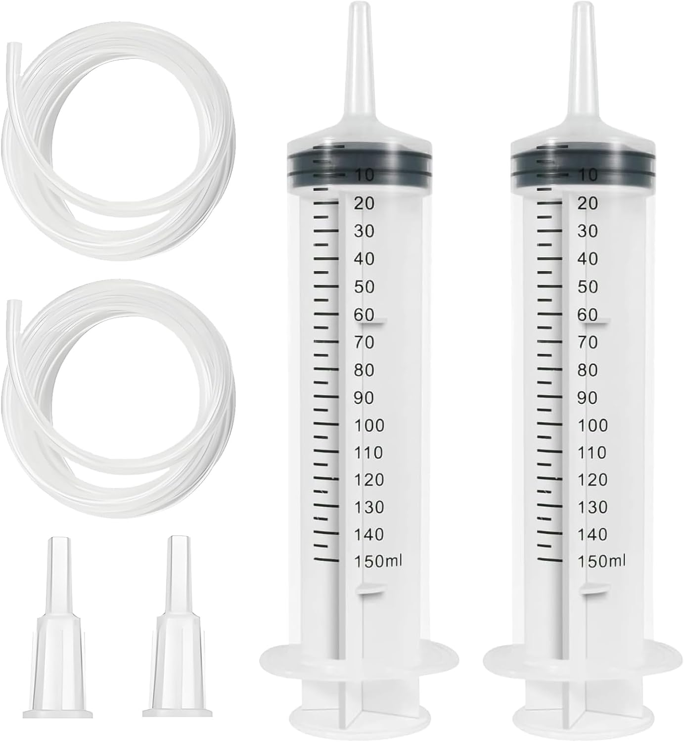 2Pcs 150ml Large Syringe with 130cm Tubes, Individually Sealed Dispensing Syringe Tools Measuring Cylinder for Science Labs Refilling, Feeding Pet 2Pcs 150ml Large Syringe with 130cm Tubes, Individually Sealed Dispensing Syringe Tools Measuring Cylinder for Science Labs Refilling, Feeding Pet