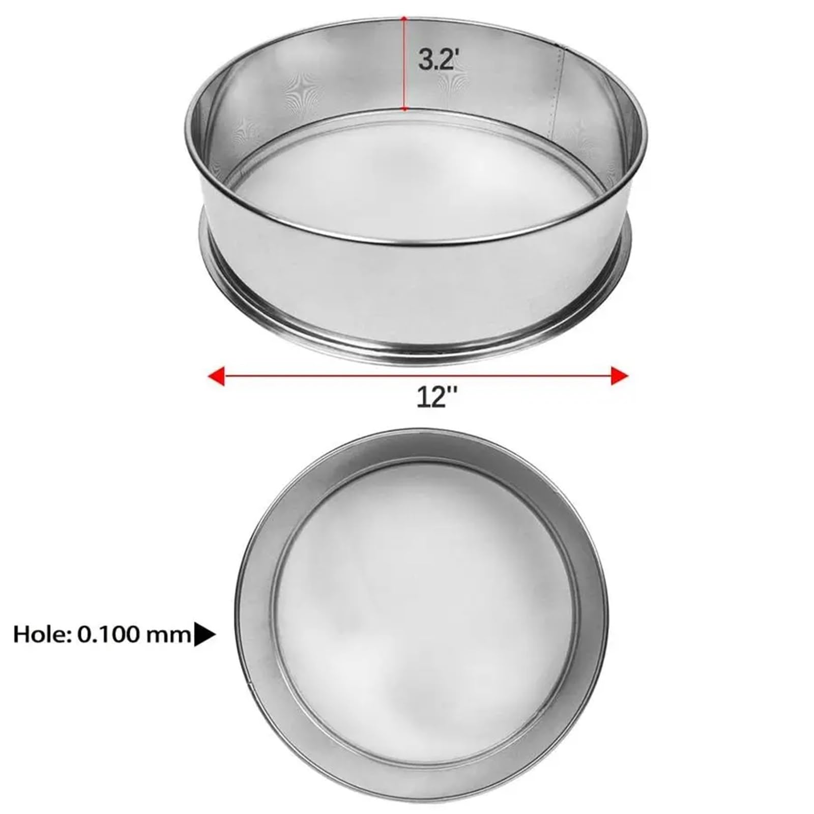 Tamis Vibrant en Acier Inoxydable, 2 pièces, 150 Mailles, Tamis à pour Cuisine