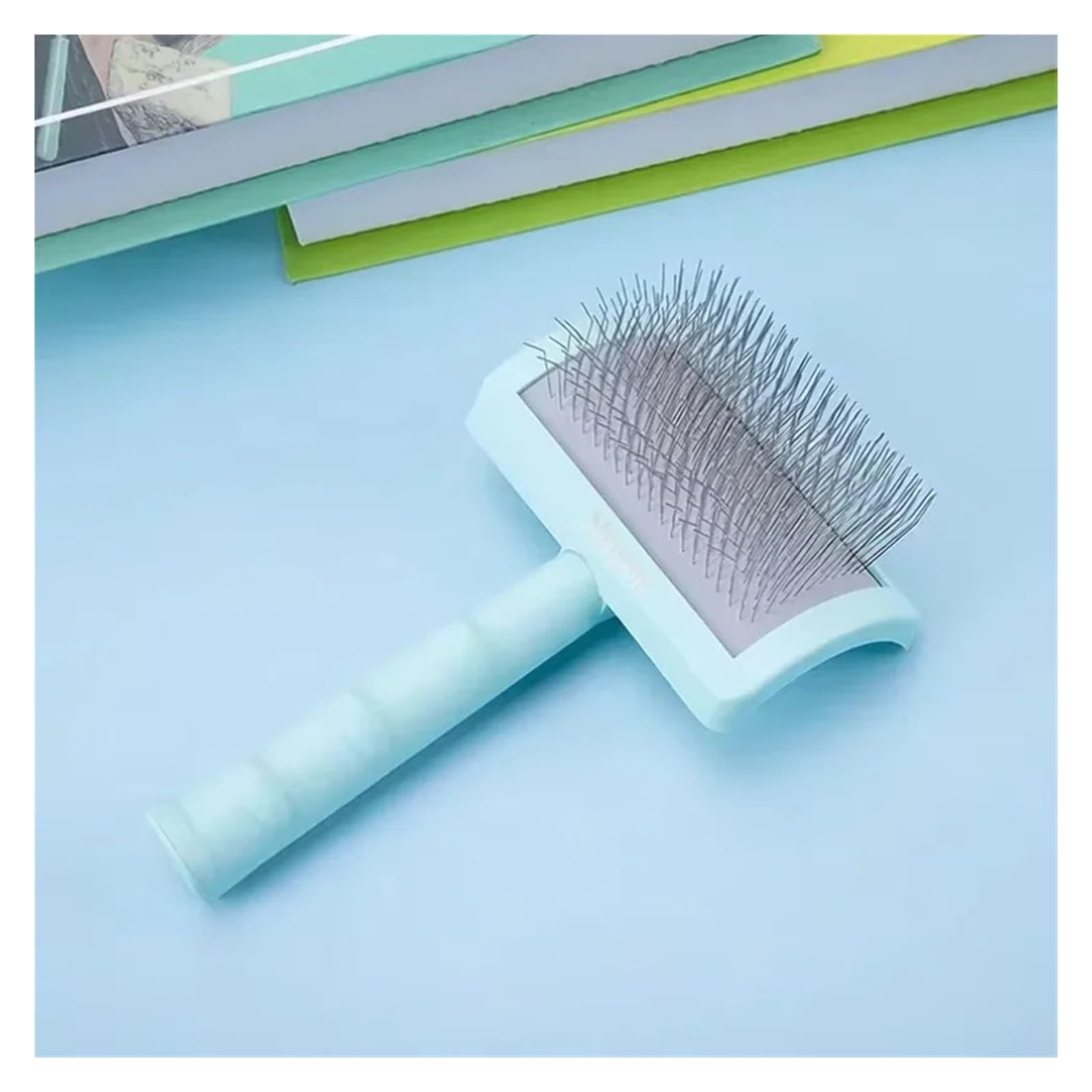 2 stücke Kamm Verschütten Haare Entfernen Nadel Pinsel Öffnen Knoten Werkzeug Kompatibel for Pet Liefert Zubehör(Pink)