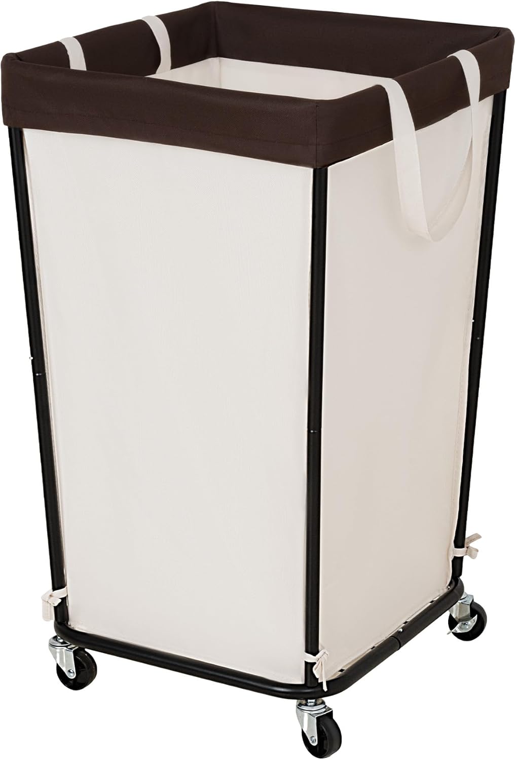 Cupic Cupid Laundry Hamper with Wheels, Rolling Laundry Basket, Dirty Clothes Cart for Laundry Room Organization and Storage, Bathroom, Bedroom, Beige