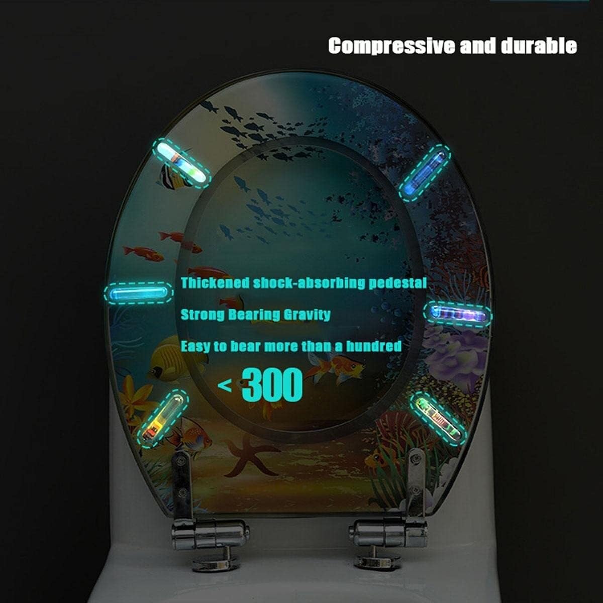 Deska sedesowa 3D z żywicy oceanicznej z delfinem, rozgwiazdą, prawdziwymi muszlami, powoli zamykana pokrywa do łazienki