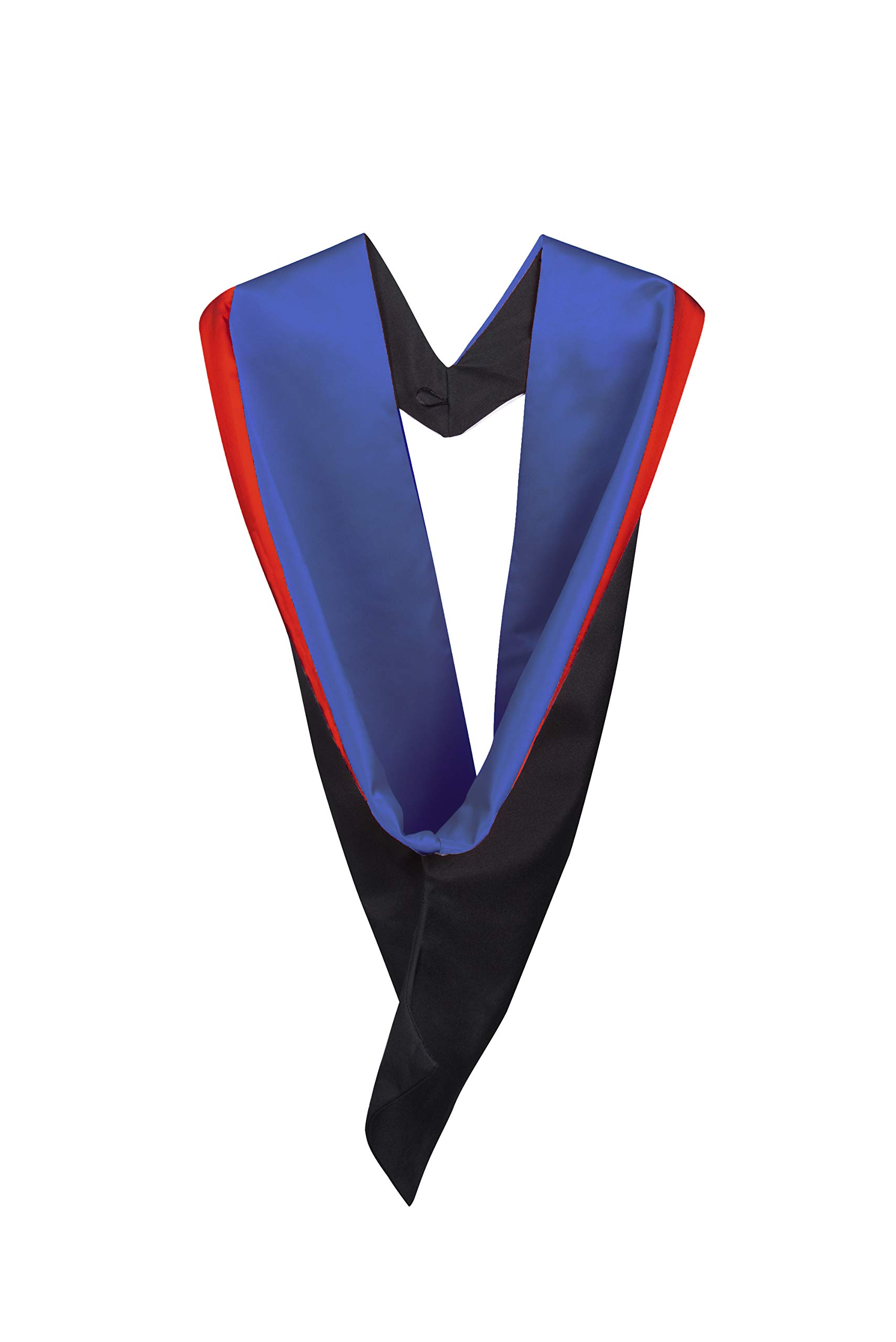 Evs Evess Unisex Royal Blue With Red Rim University Academic Graduation Hood (Bachelor) - Hood Only (Royal Blue With Red Rim)