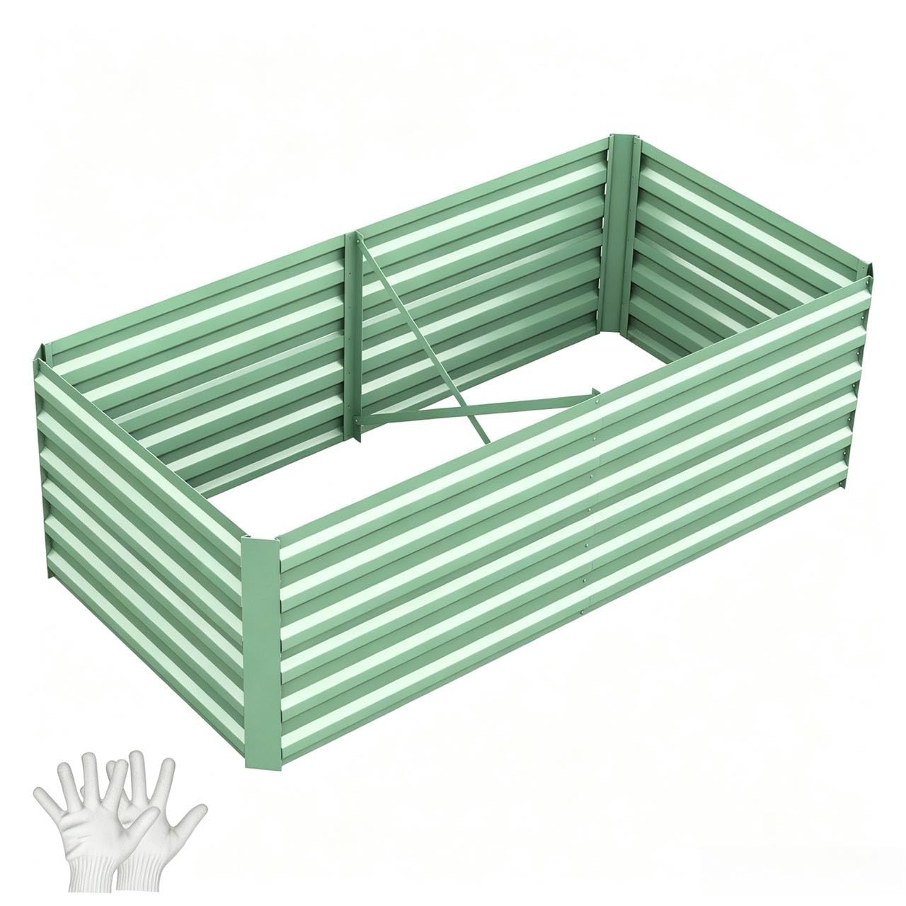 Djioyer 6x3x2ft Metal Raised Beds for Garden, 24Inch Deep Bottomless Galvanised Planter Outdoor, Garden Bed with Sturdy Frame for Vegetables, Flower, Herbs, Easy to Assemble, Green