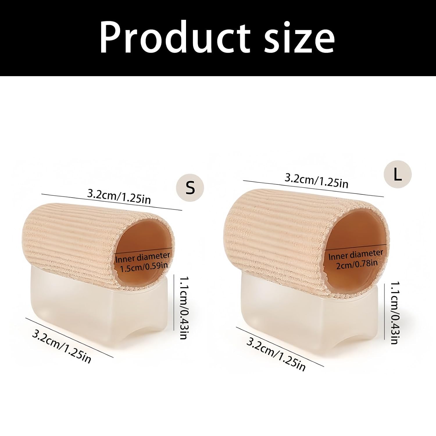 Daily Wear Toe Spacers in Soft Gel with Discreet Skin Tone, L