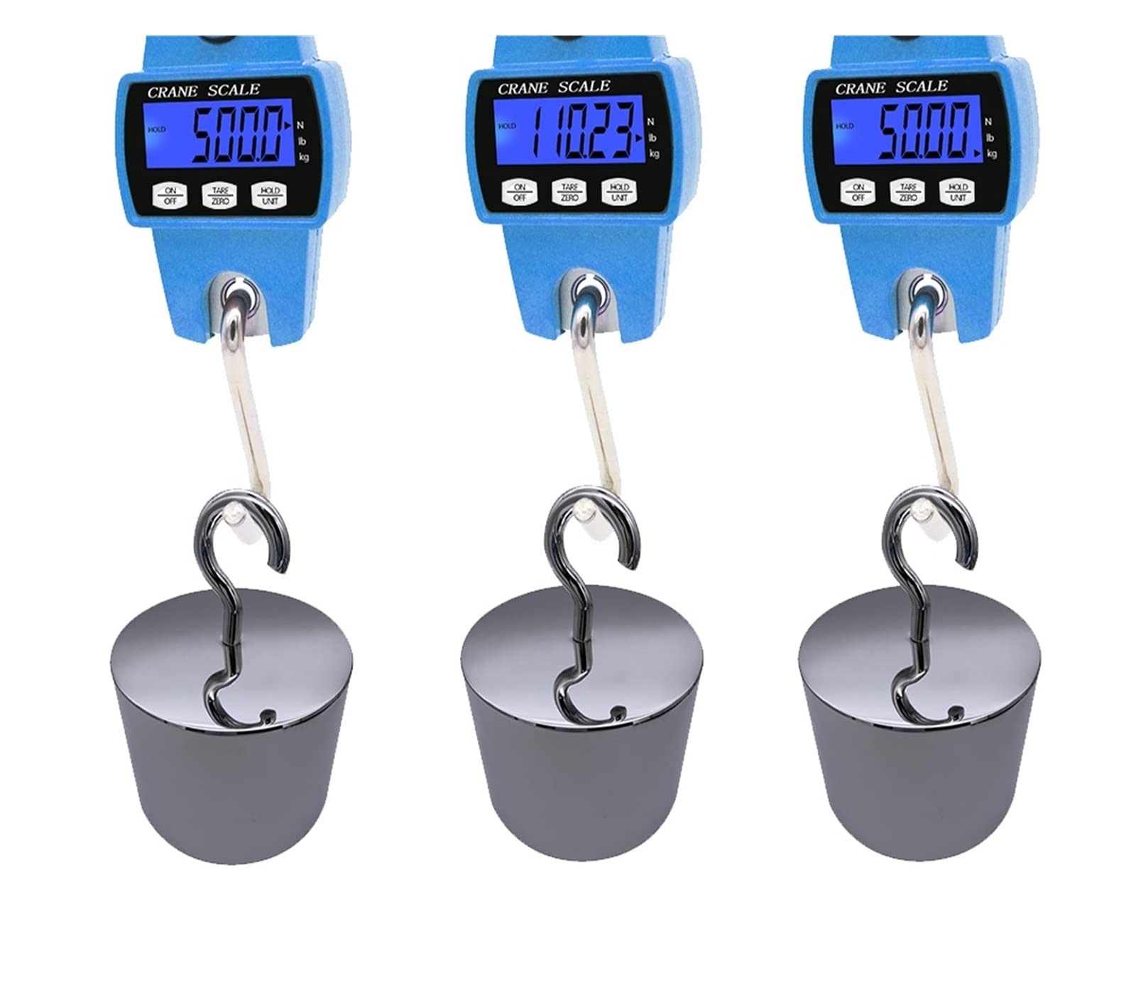 300 kg mini waga dźwigowa przenośna elektroniczna cyfrowa przemysłowa LCD Heavy Duty wiszące wagi hakowe,Precyzyjne Ważenie(Blauw)