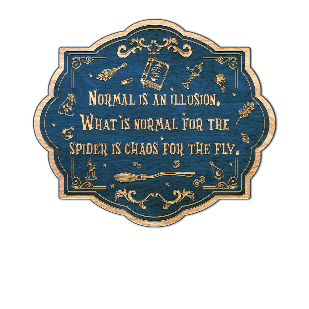N NAMESISS All Over Printed Gothic Sign, Normal Is An Illusion Sign, Halloween Signs, Halloween Decorations, Gothic Decor, 18 Inches Metal Sign, Gift for Halloween