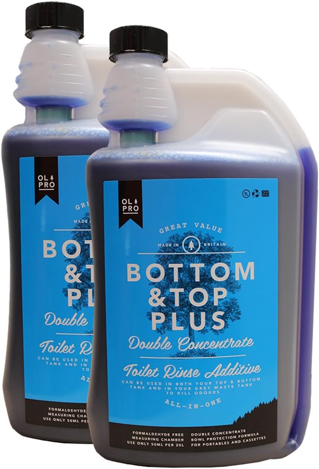 OLPro Bottom & Top PLUS Two in One Toilet Fluid & Rinse - TWO BOTTLES