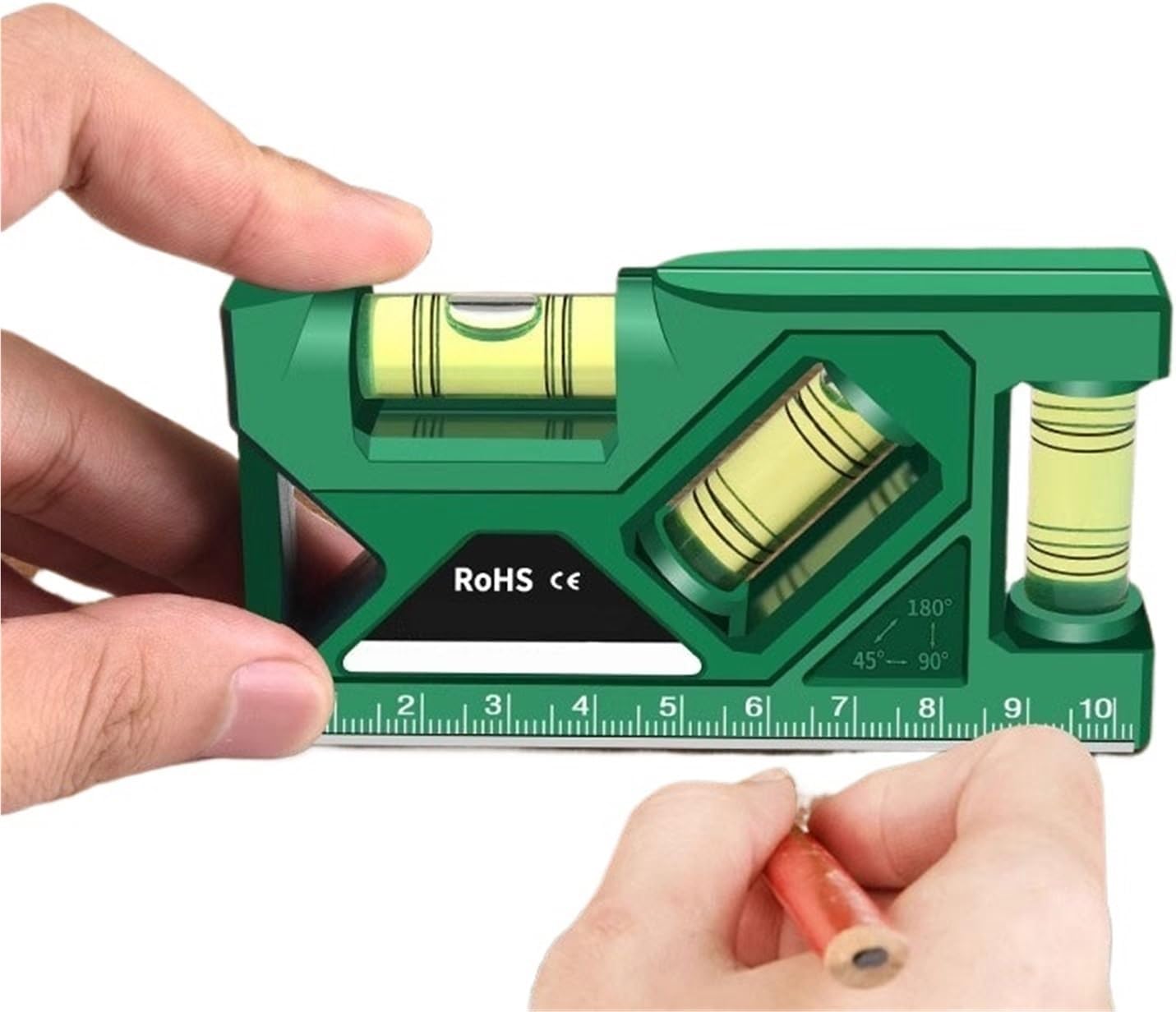 1pc Magnetic Horizontal Vertical Pocket Level Gauge Woodworking Level Gauge Magnet Spirits Bubble Leveler Measure Tool(150mm Green)