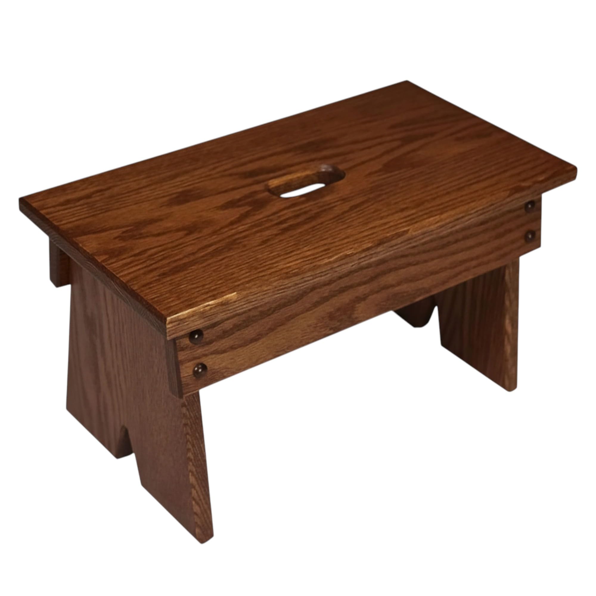 Wooden Step Stool | Solid Wood Rustic Style Small Footrest Stool for Bedside, Bathroom & Home -Walnut-image-18