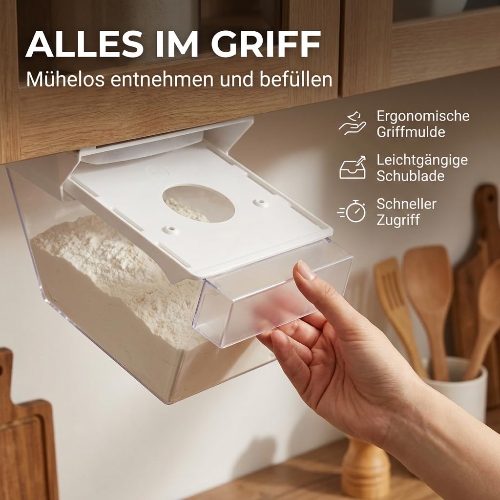 Sonja PLASTIC 10x Küchenschütten Set mit Deckel - Vorratsbehälter | raktisches Vorratsbehälter Set für Mehl, Zucker & Nudeln – Stapelbar, hygienisch & leicht zu reinigen