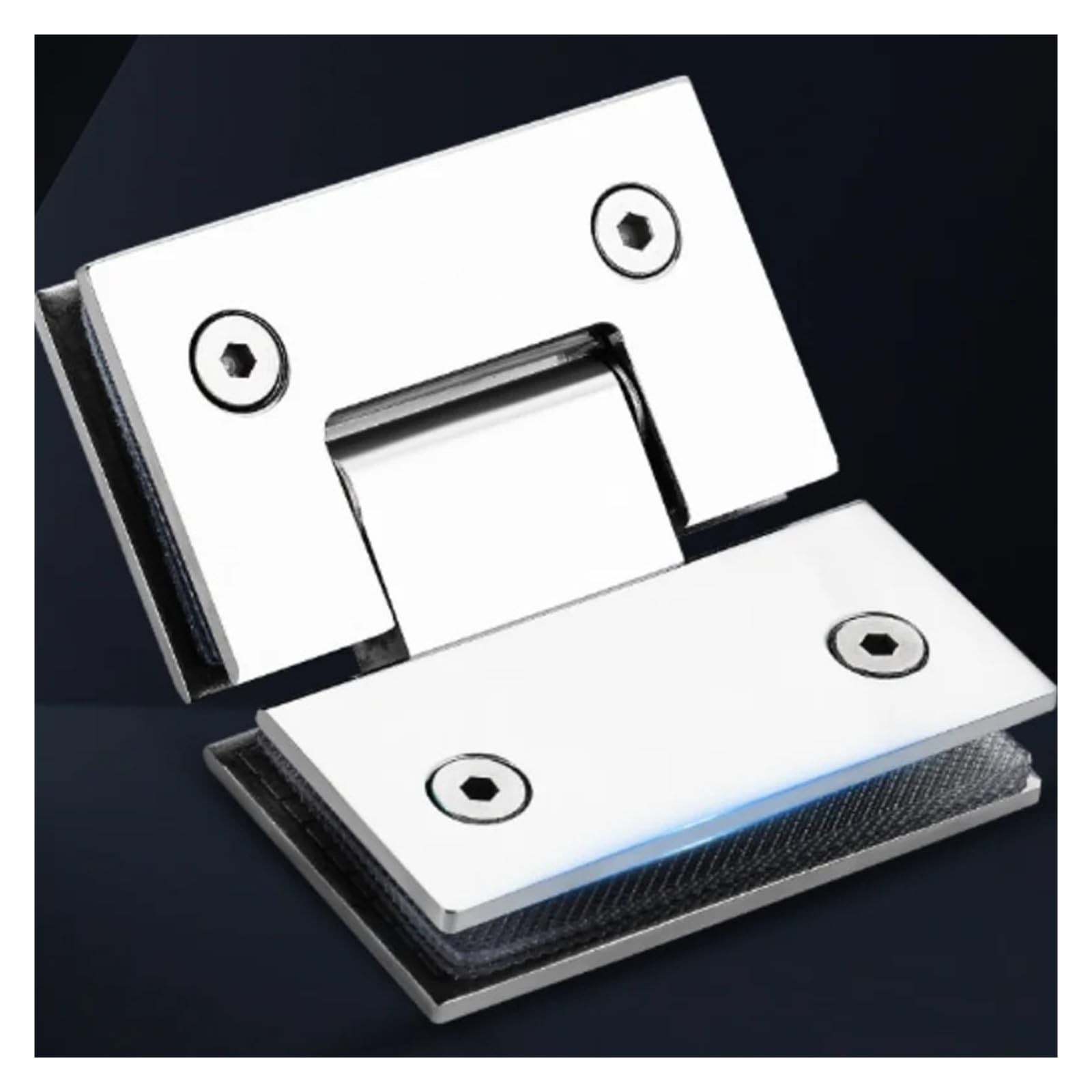 Bisagras para mamparas de ducha Abrazadera de soporte vidrio 90/180 grados for bisagra puerta ducha, acero inoxidable, resistente, for muebles, piezas repuesto(Grey 180 Degree)