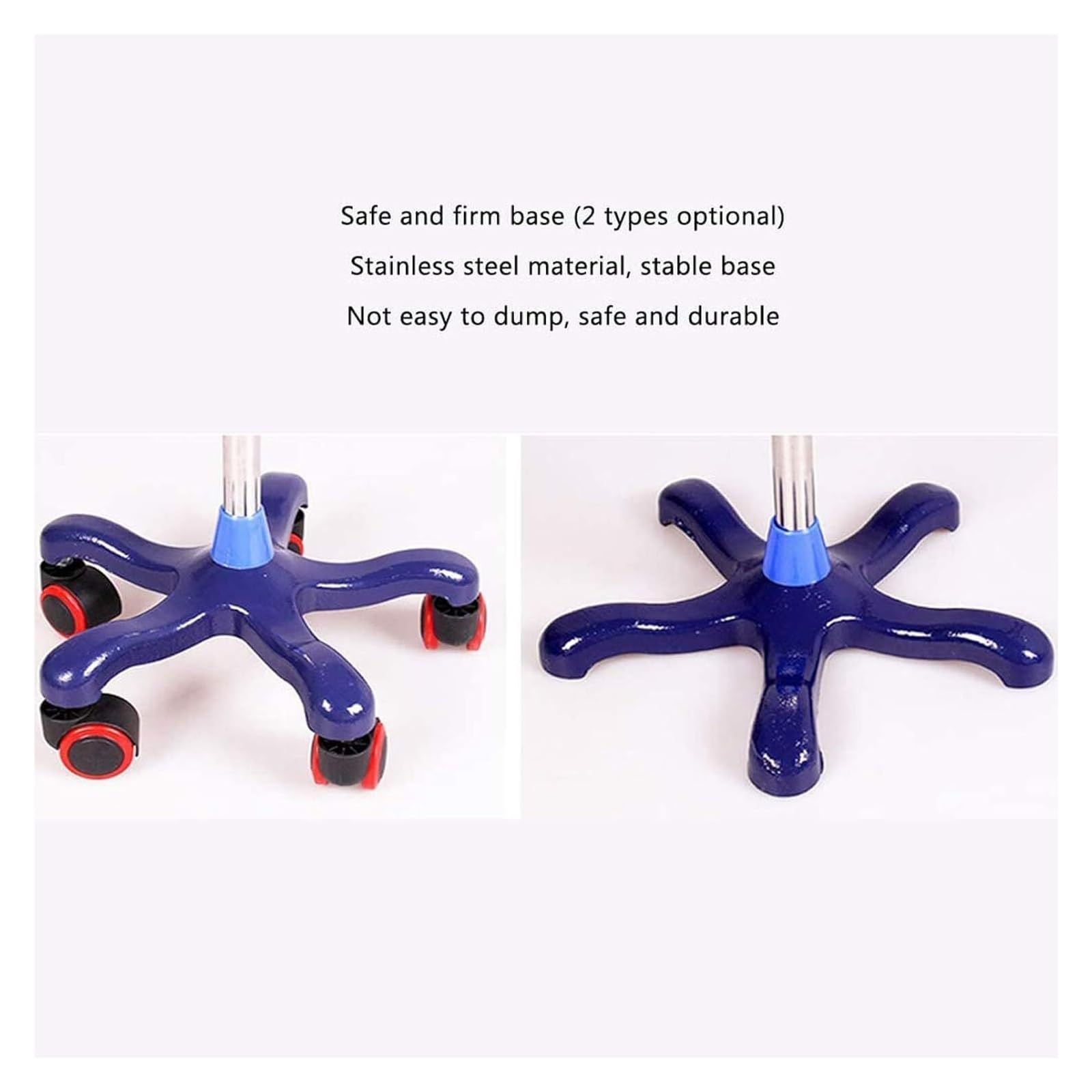 Carrello Portaflebo con Rotelle, Acciaio Inossidabile Regolabile in Altezza (110-190 cm) - Per Sacca Flebo, Ideale per Anziani, Assistenza Domiciliare e Uso Casa