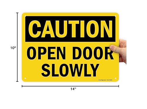 Miniatura 8 de Lyle Seguridad Señal Legend PRECAUCIÓN Puerta Abierta lentamente Negro sobre Amarillo Negro y amarillo 1
