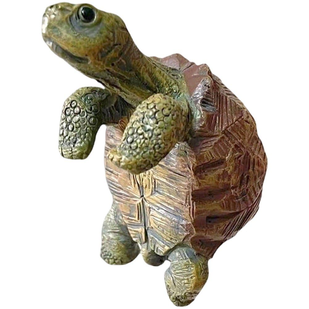Caeanhi Tortoise Figure Plant Pot Hanger, Cute Animal Hanging Turtle Statue, Planter Pot Rim Hanger Climbing Flower Pot Hanger Figurines Garden Decorations