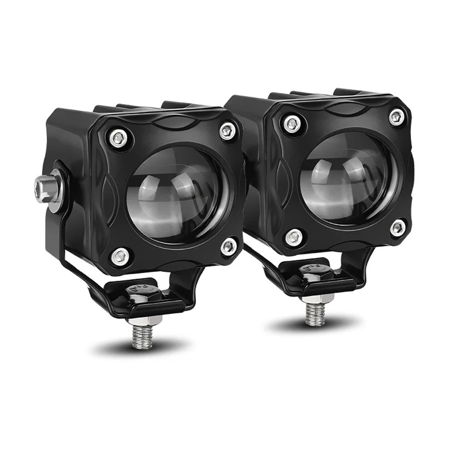 SANCAK Faros De Motocicleta Foco LED Motocicleta Camión Para SUV Para ATV Lente Proyector Faro Delantero Auxiliar Lámpara Trabajo Antiniebla Doble Color 8V-28V(2 piezas)