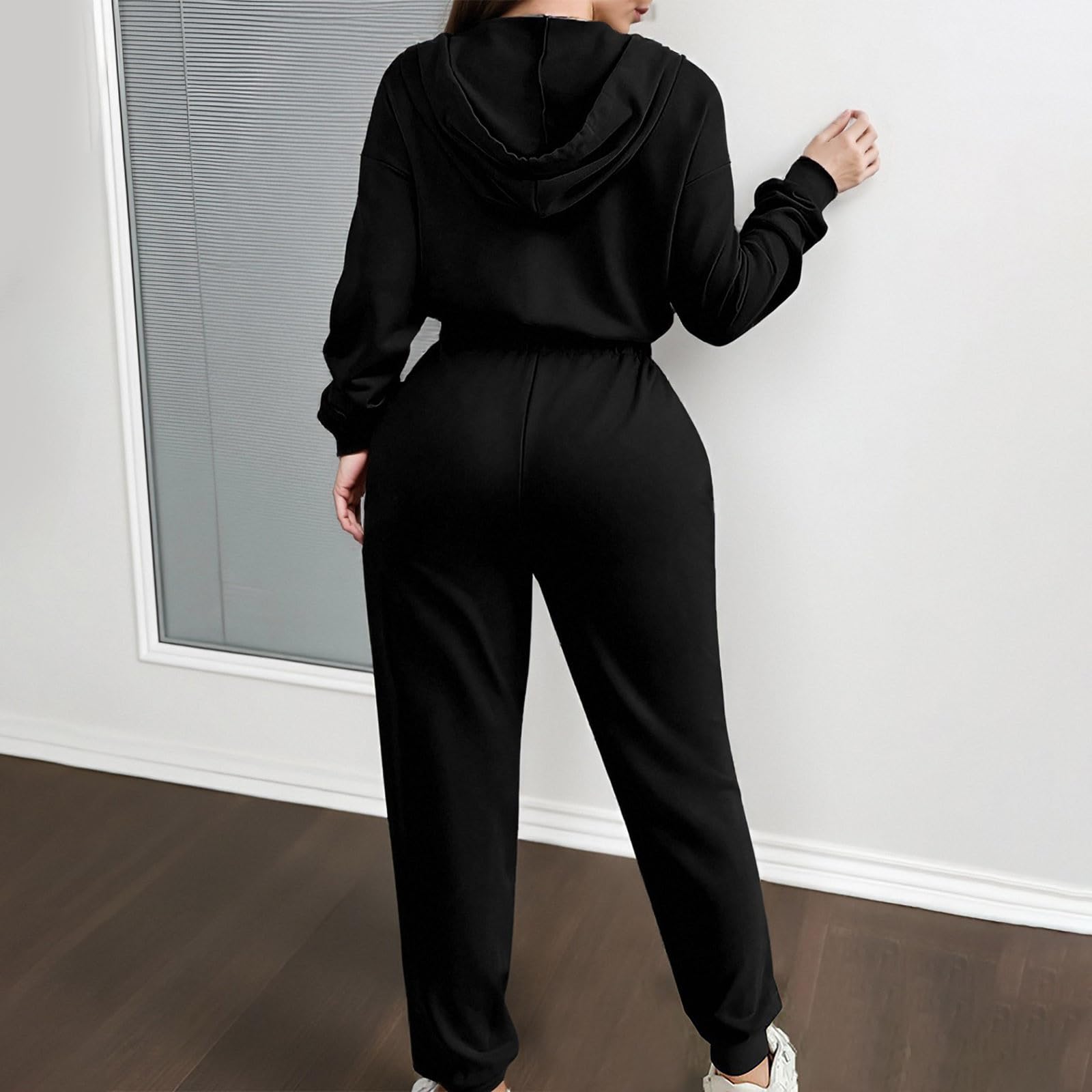 Combinaisons Et Combishorts Femme -Ensemble Chic Elegant grantaille manches longues capuche cordon serrage tenue d'hiver chaudécontractée polaire douce confortable élégante grantaille