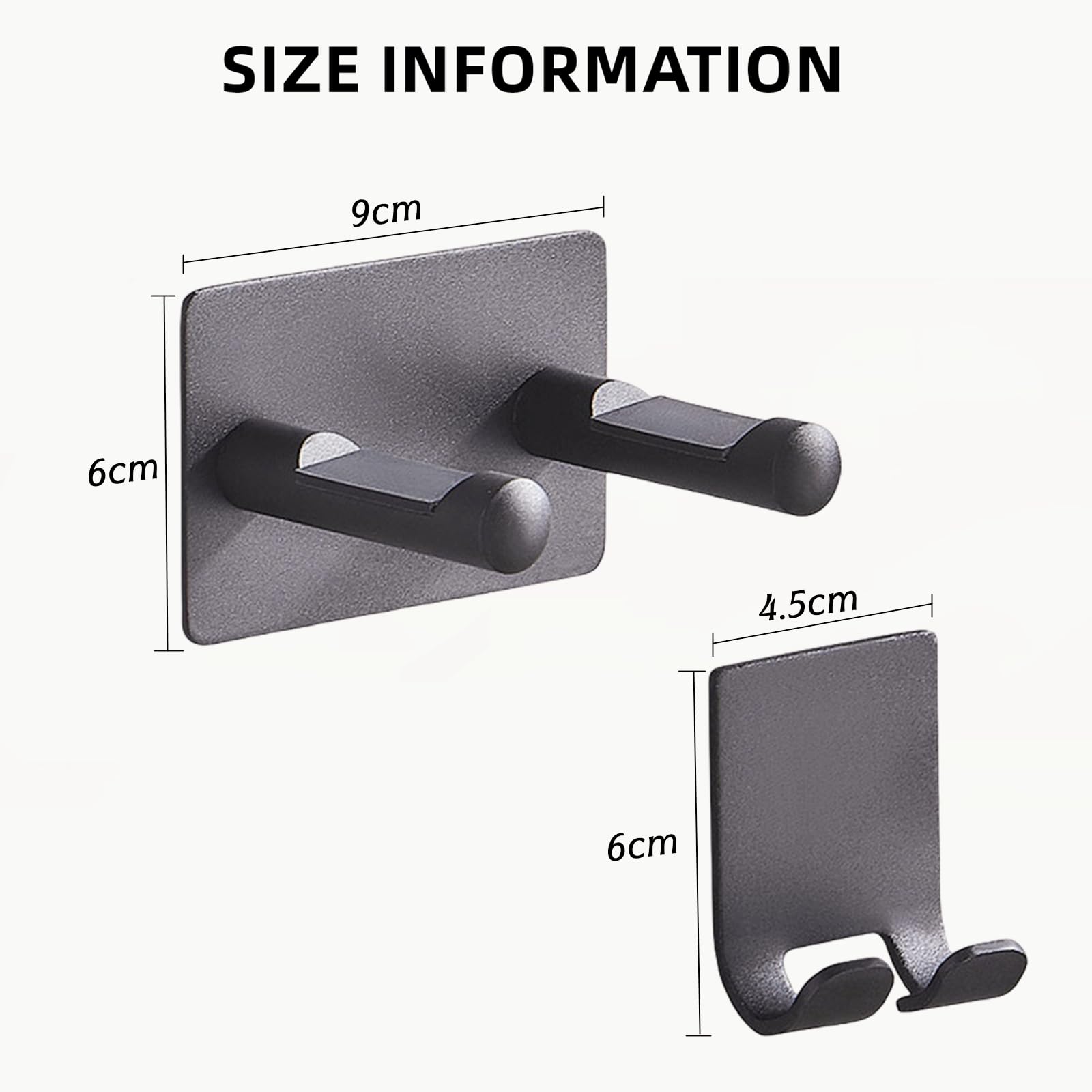 Soporte para Secador de Pelo de Pared sin Taladro, Organizador de Baño de Aluminio, Gris