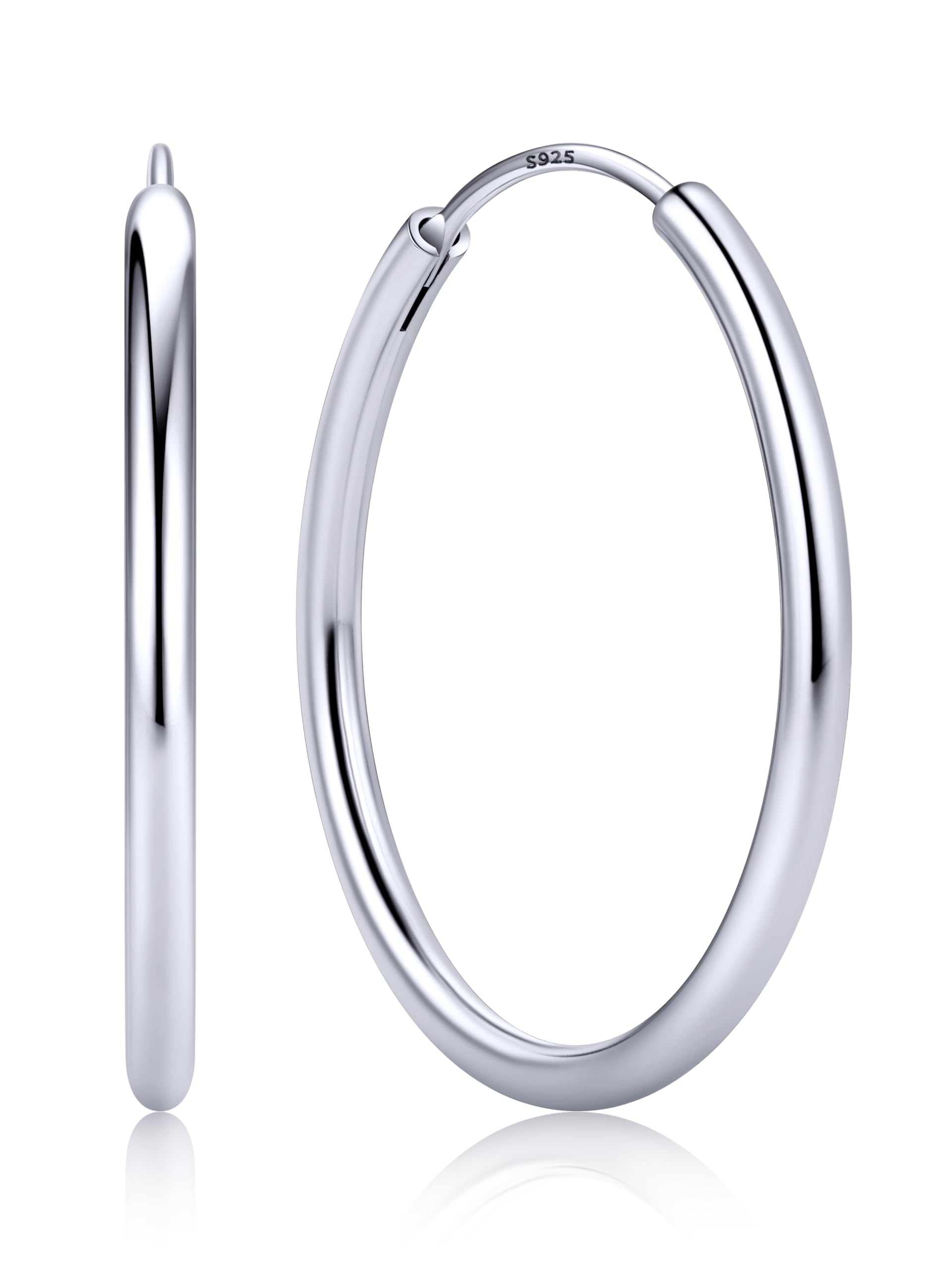 ChicSilver 925 Sterling Silver Hoop Earrings