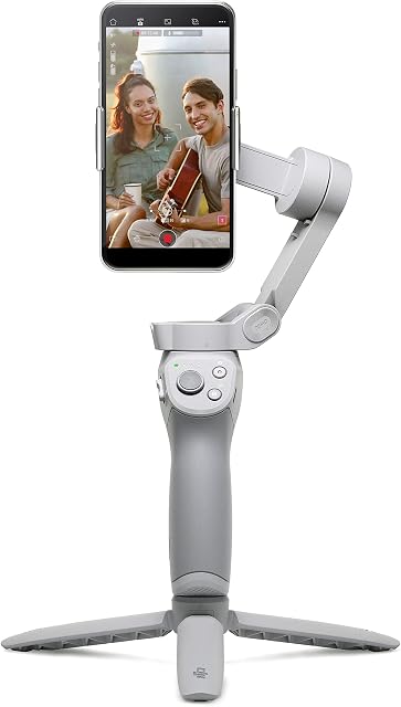 DJI OM 4 - Handheld 3-Axis Smartphone Gimbal Stabilizer with Grip, Tripod, Gimbal Stabilizer Ideal for Vlogging, YouTube, Live Video, Phone Stabilizer Compatible with iPhone and Android