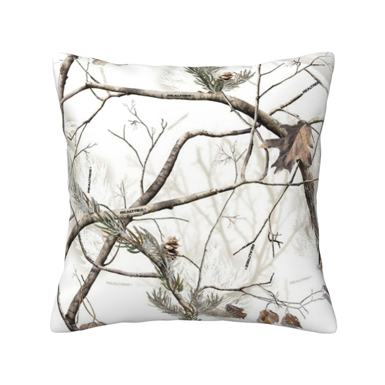 FFSHKOWE White Trees Camo Decorative Throw Pillow Cover Double-Sided Printed Cushion Cover for Sofa Couch Bed Chair 30 x 30cm