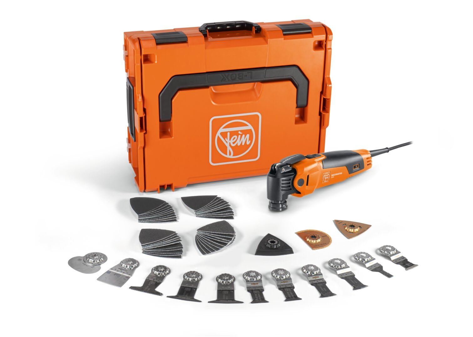 FEIN Multimaster MM 500 SELECTION, rápida velocidad de corte con 55 accesorios, Motor FEIN 350 W, Sistema antivibración, Portaherramientas StarlockPlus, Cambio de herramienta rápido QuickIN