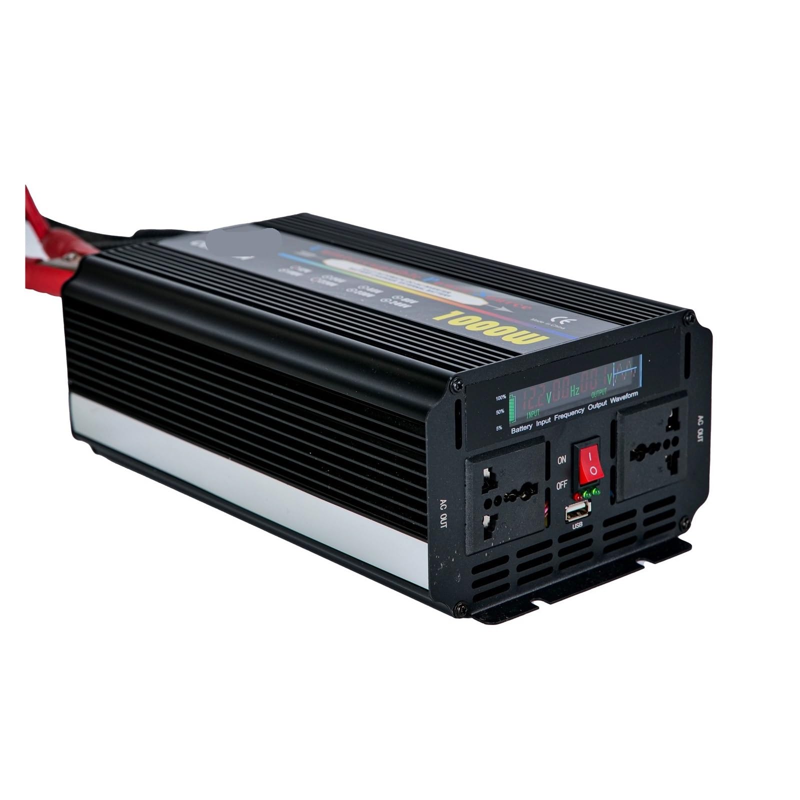 Onduleur à ondes modifiées 1000W performant à double ventilateur noir