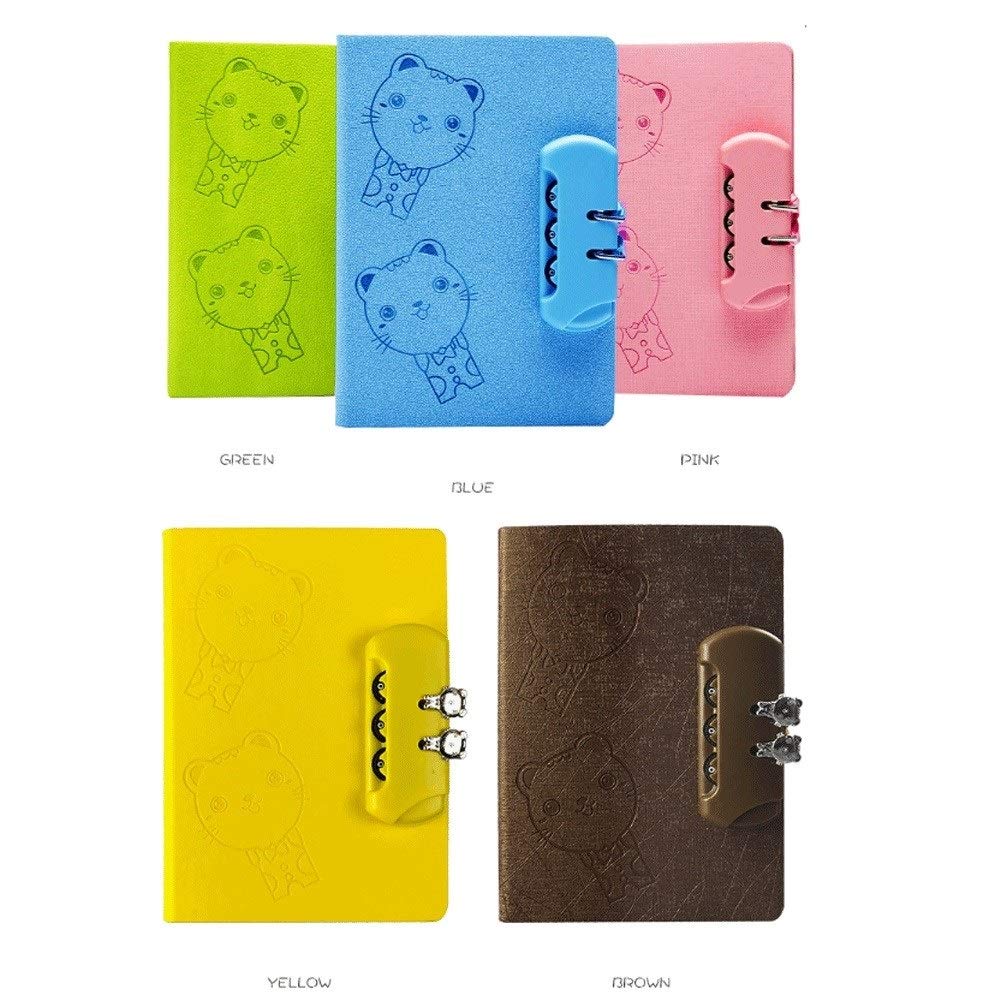 SePKUs Cuaderno de composición con cerradura Pu, planificador diario, libro, papelería escolar, regalos, cuaderno grueso (púrpura)