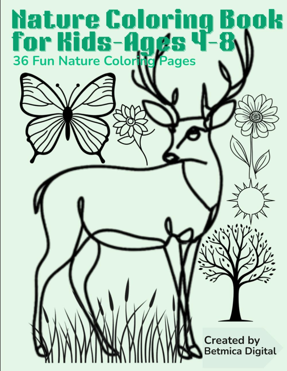 Nature coloring book for kids-Ages 4-8: Fun and relaxing nature scenes