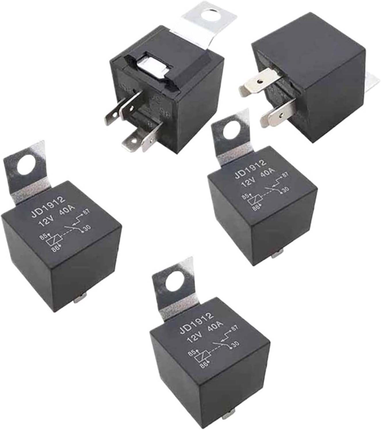 10Pcs Repeater Relay 4 Pins 12V 40A for Auto Car Relays Replacement Parts Accessories