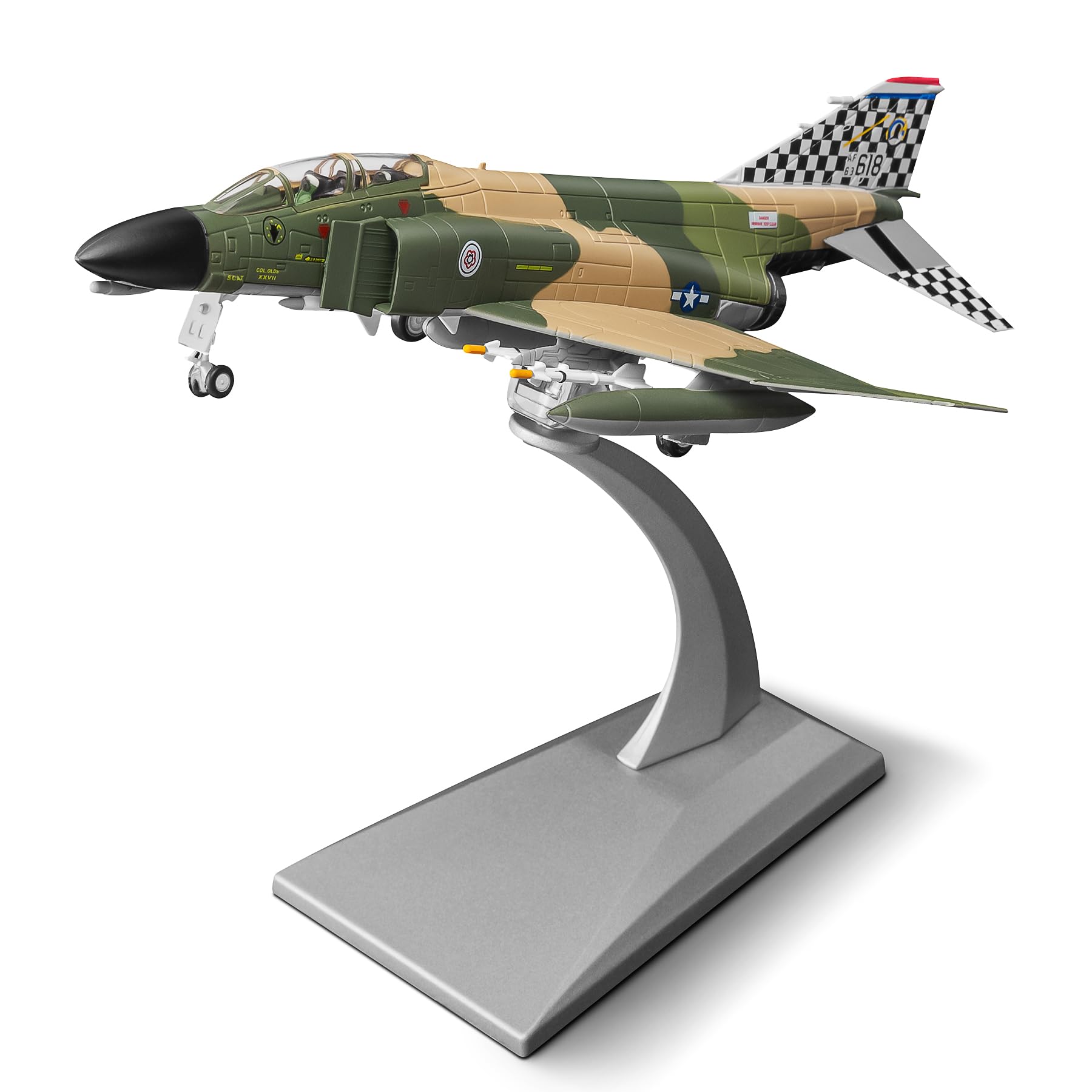 1:100 F-4C Phantom Diecast Military Airplane Attack Plane Fighter Military Airplane Model for Decoration and Displays