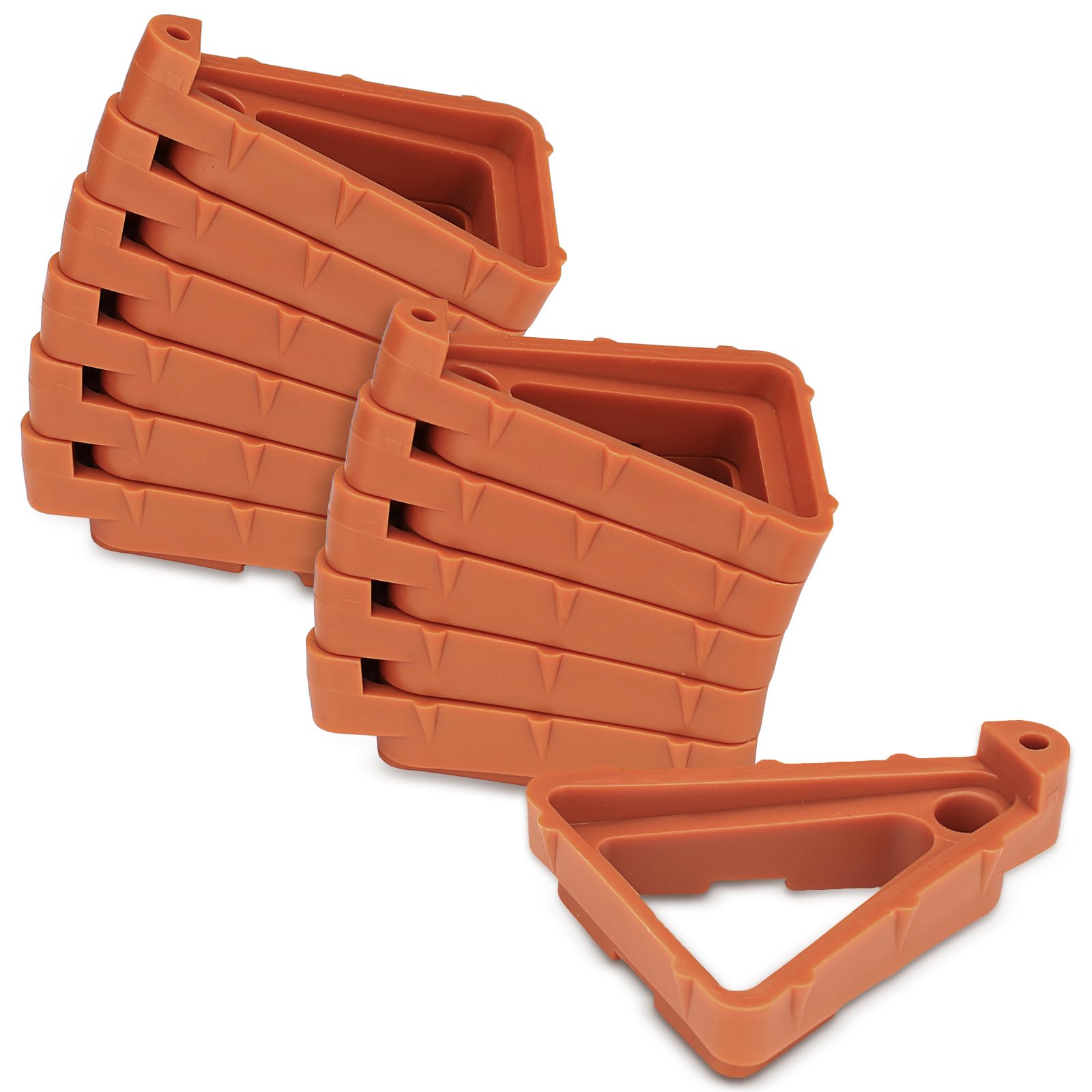 Lele Life Brick-Red 12Pcs Flower Plant Pot Feet Large Size - Invisible Planter Feet Pot Risers, Stackable Potted Plant Stand Feet, Pot Lifter For Outdoor And Indoor Planters (Brick-Red)