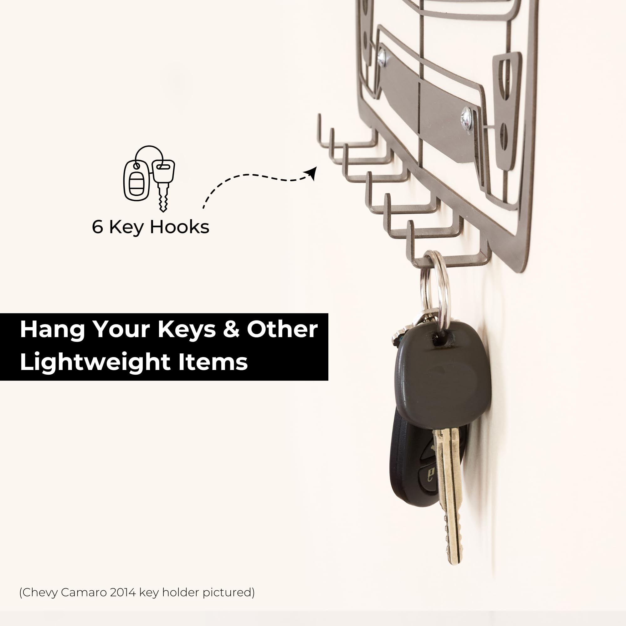 Amazon.com: MOOH Metal Automotive Key Holder with 6 Hooks - Unique Wall  Mounted Car Lovers Gifts for Men & Women - Cool Man Cave Decor (Pontiac GTO  1969, Stainless Steel) : Home & Kitchen