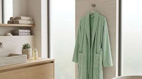KOBEHOME%100 Pamuk Şalyaka Açık Yeşil Bornoz M