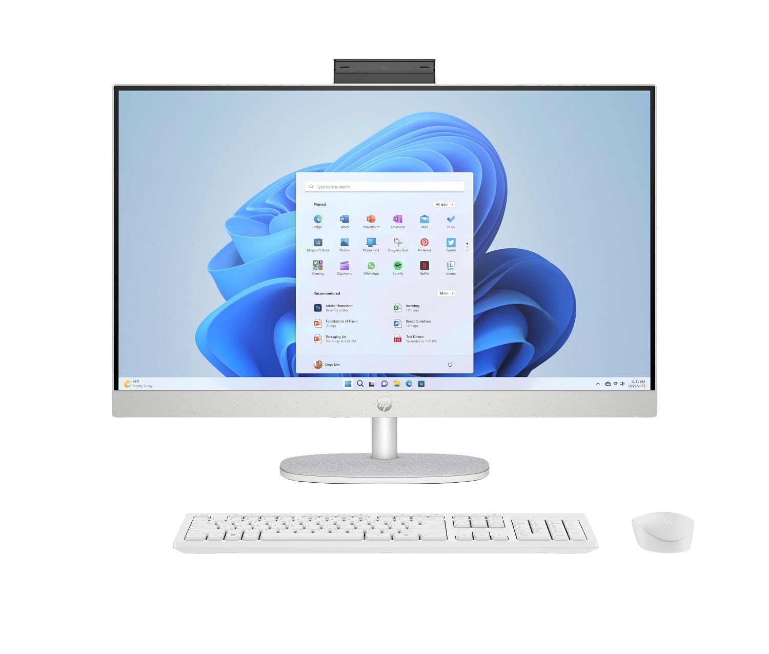 HP OmniStudio All-in-One, Intel Core 5 120U (8GB DDR5, 512GB SSD) IPS, Three-Sided, Micro-Edge, Anti-glare, FHD, 23.8''(60.5cm), Win 11 Home, Office 24, Cotton white, 4.98kg, FHD IR camera,24-cu0577in-image-43