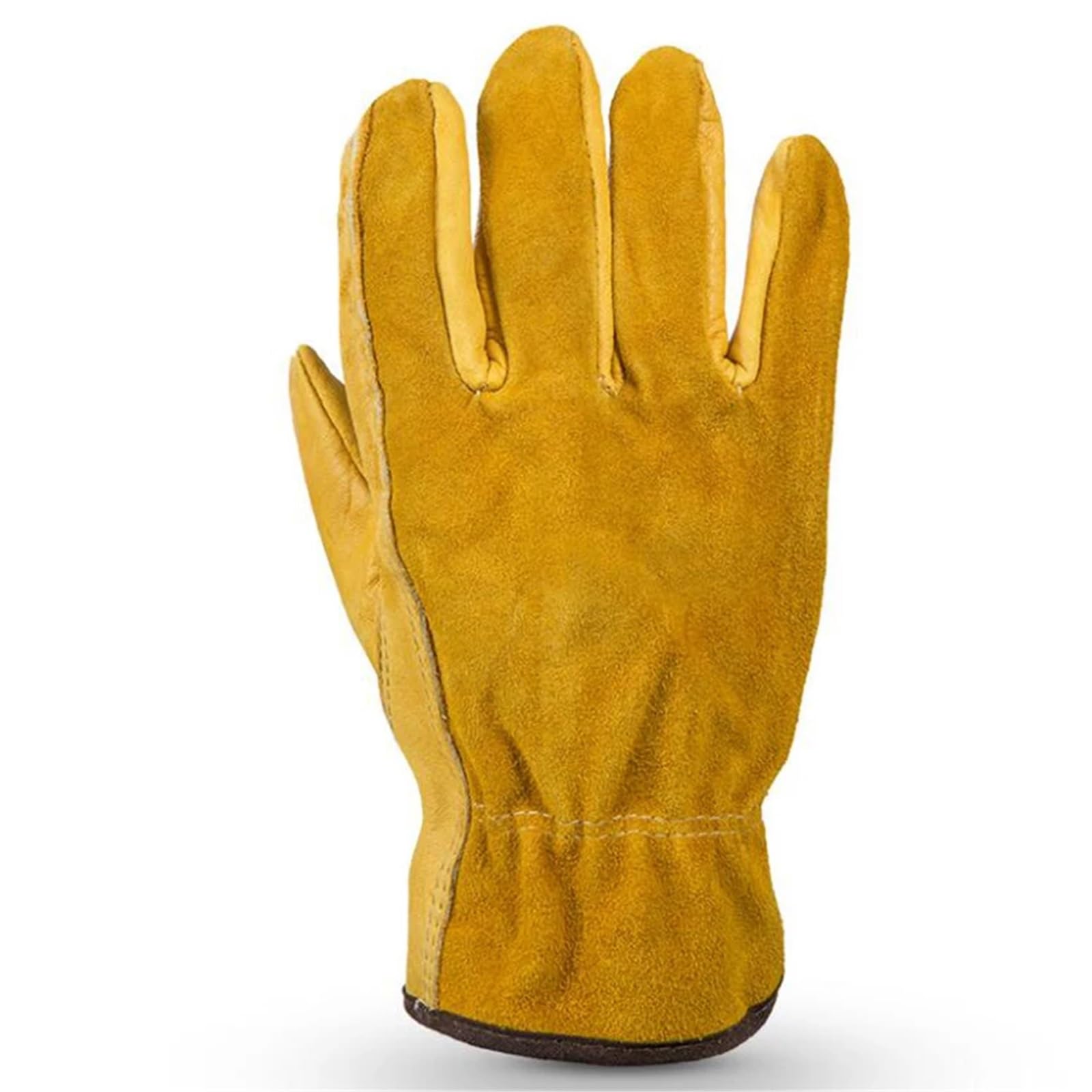 Guanti da Lavoro in Pelle PU, con Polso Elastico, Guanti protettivi for Giardinaggio, Fattoria, Magazzino, edilizia, Moto, S, M, L, XL(S)