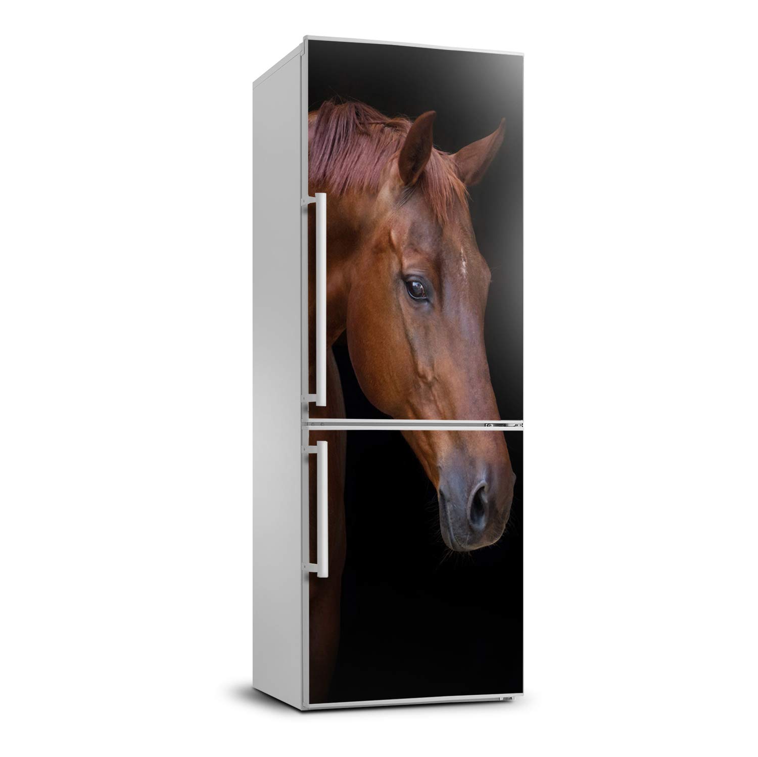 Decoración de cocina y sala de estar con pegatina para nevera retrato de caballo