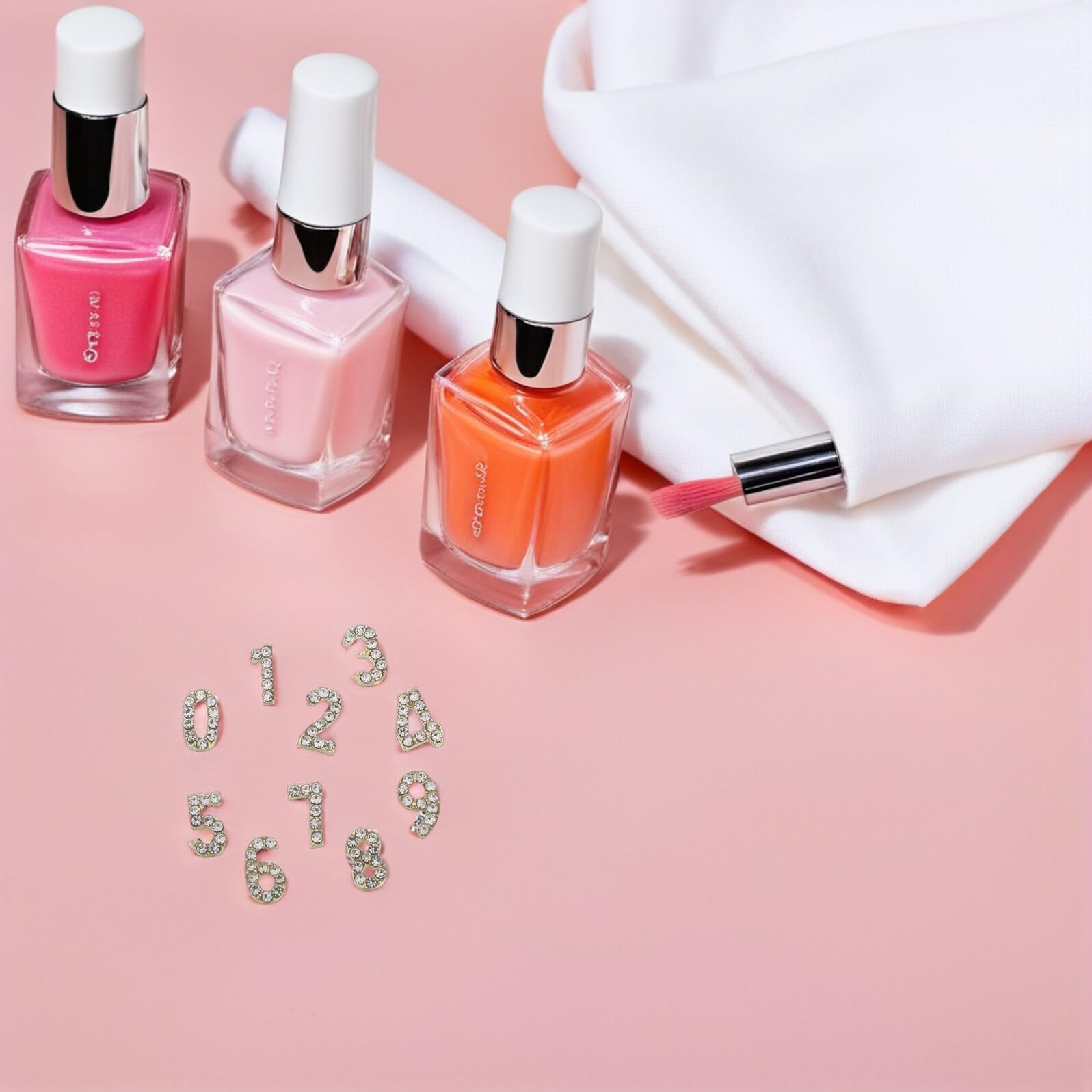 Decorazione Unghie Charm Numerici Flatback in Ferro Oro 100 Pezzi | Accessori Gioiello per Nail Art Creativa, per Feste e Performance, Design Unico e Finitura Brillante