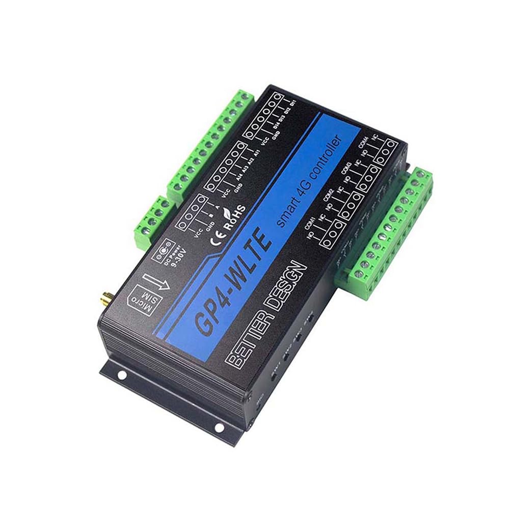 GP4-WLTE Smart 4G Global GSM SMS APP Controller RS485 Web Control comme illustré sorties relais en plastique 10 A, prise européenne