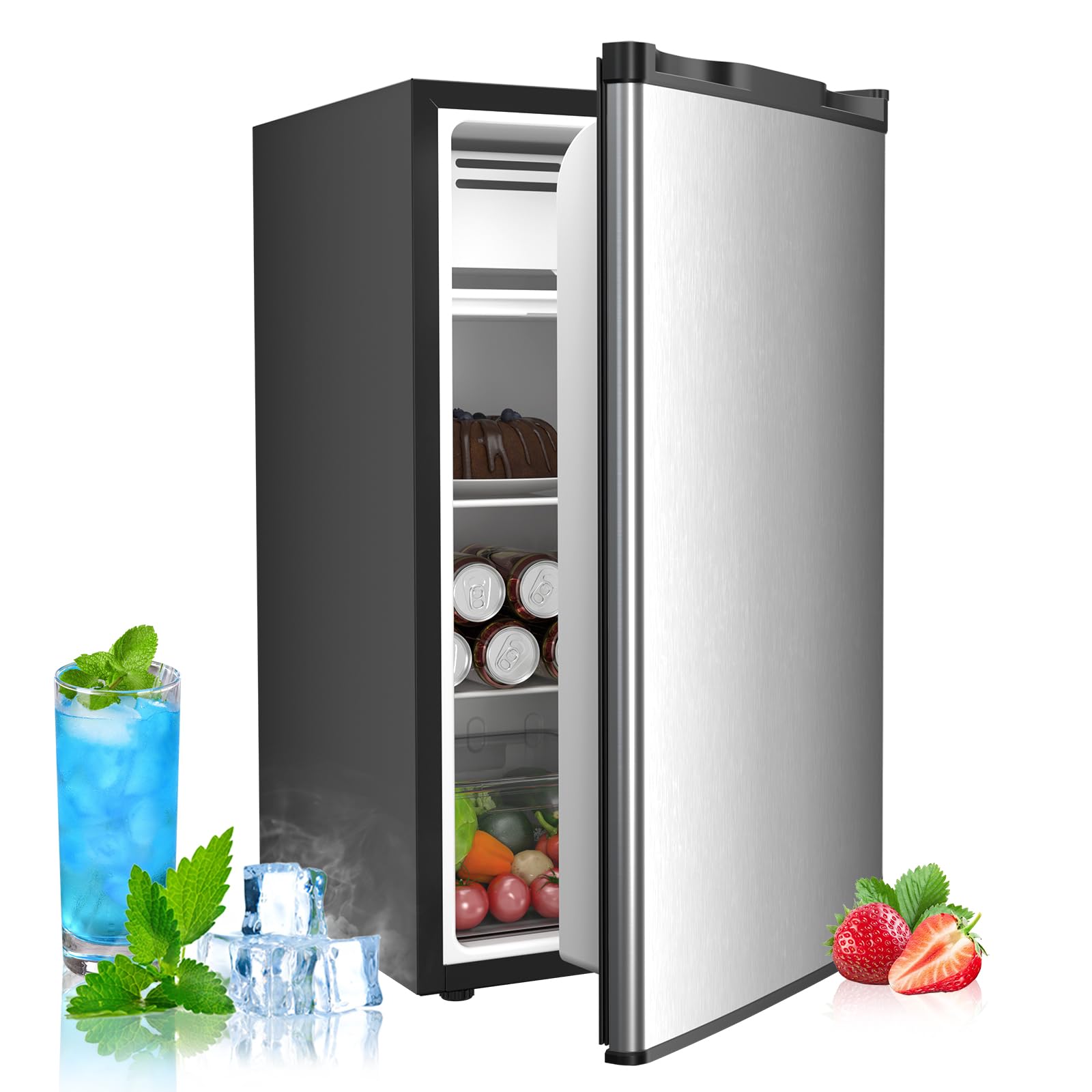 Electactic 58090RRE0-STEEL 3.2 cu ft Compact Freezer