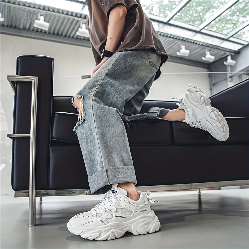 Men's Breathable Casual Sports Shoes - Anti-Slip Rubber Outsole, Lace-Up Design, All-Season (Spring/Summer/Fall) for Outdoor Running, Hiking & Travel3