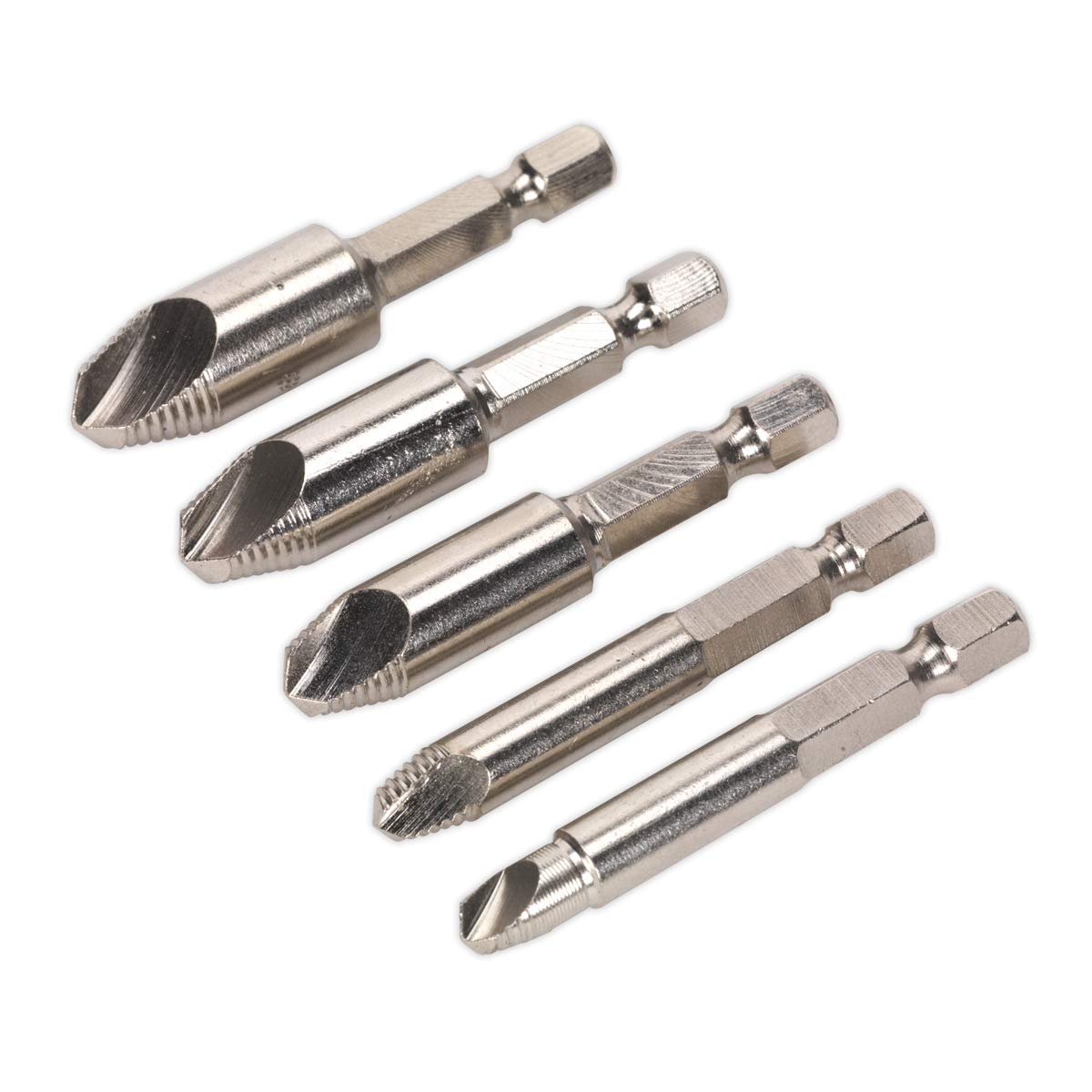 Sealey Ak7228 Hss Screw Extractor Set 5Pc, Silver