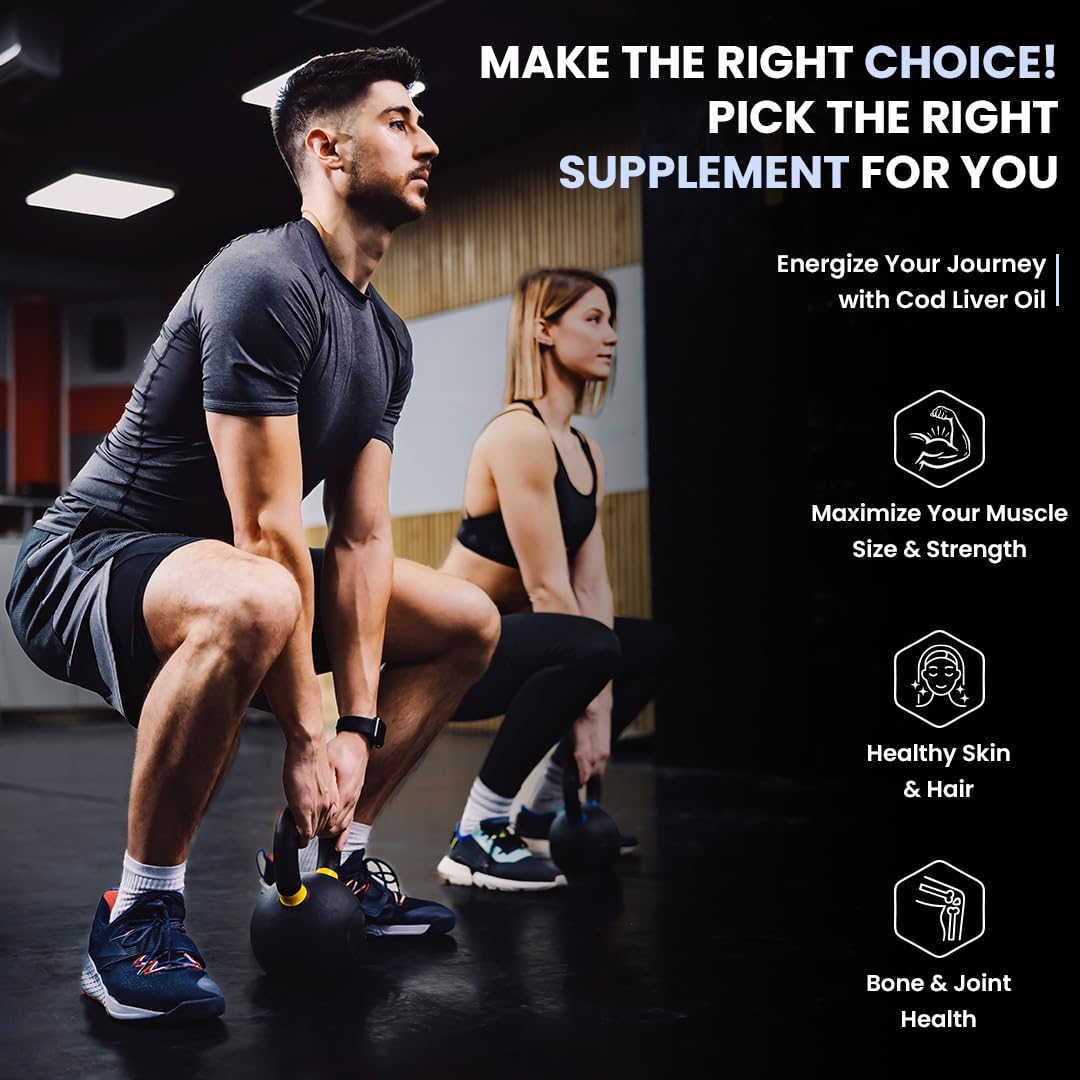 Naturyz Imported Icelandic COD Liver Oil Capsules with Natural Omega 3 (EPA & DHA), Rich in Vitamin D & A, Mercury Free, Immunity, Skin, Eye, Muscle & Joint Health Softgels, 100 Count, Pack of 1