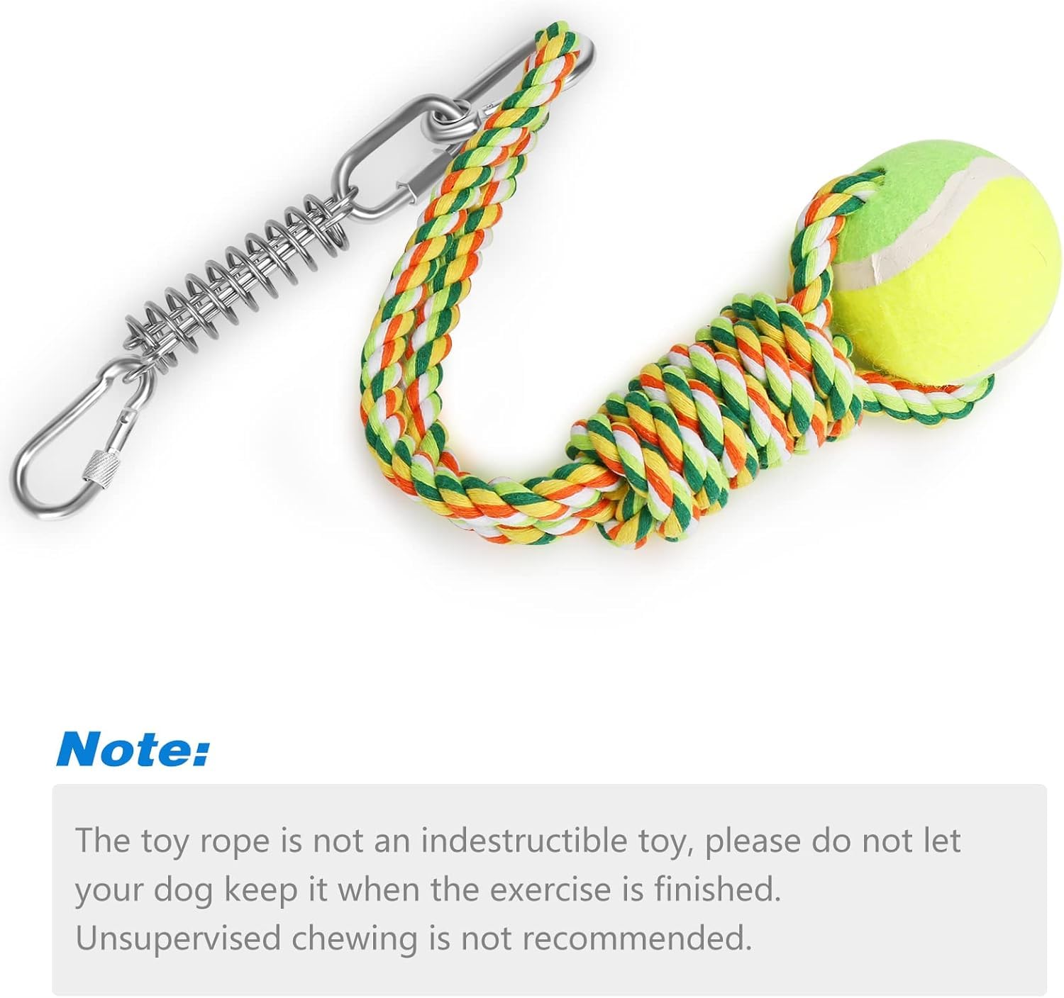 Spring Pole Dog Rope Toys, interaktywne wiszące zabawki dla psów Bungee dla średnich i dużych psów 16,4 stopy, wiszące na zewnątrz liny do ćwiczeń Pull Tug of War Toy Muscle Builder