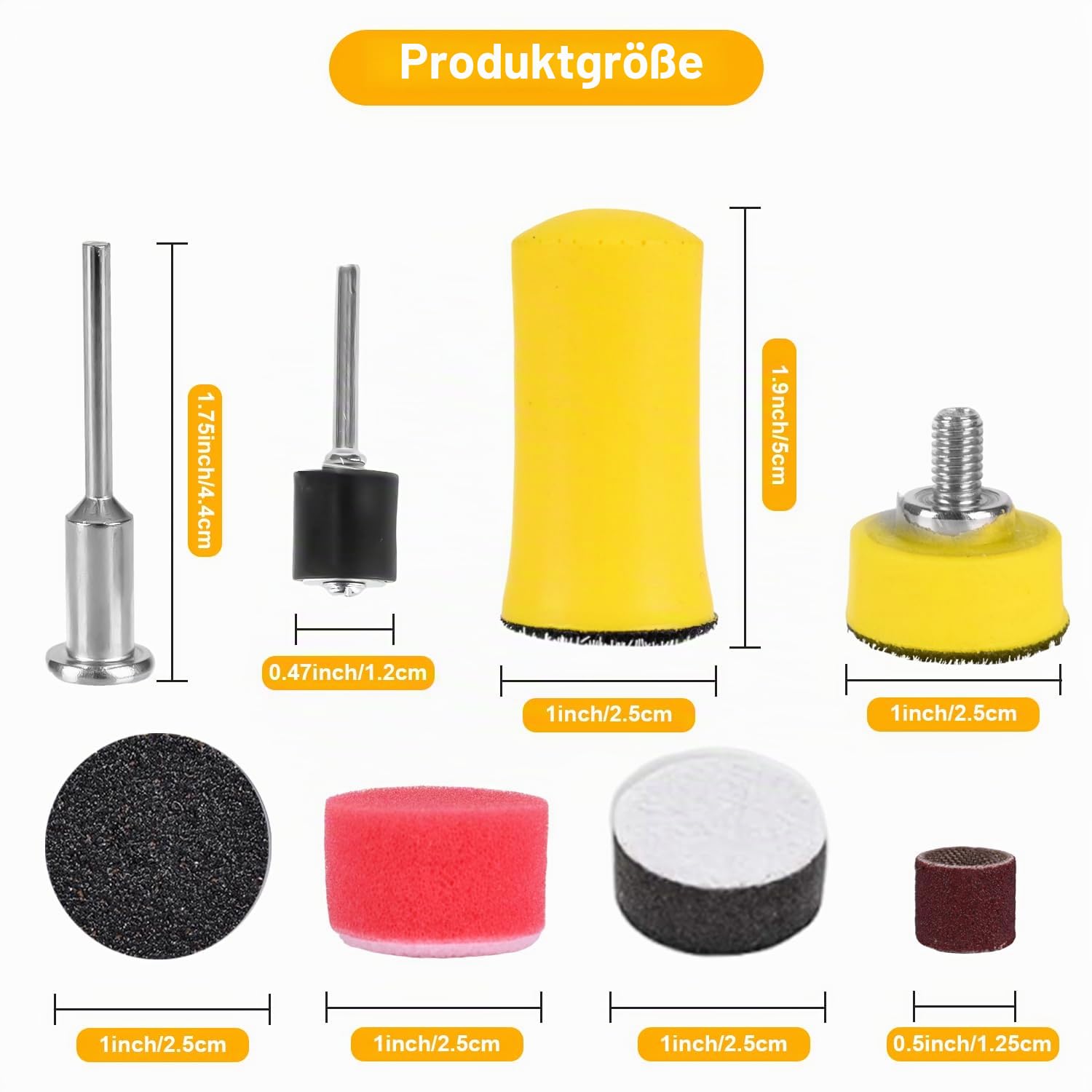 268 Stück 25mm Schleifscheiben Klett, Nass Trockene Schleifpads für Dremel Polieraufsätze Schleifaufsätze,Polieraufsätze Set P60-P10000 für Material wie Metall, Harz, Holz