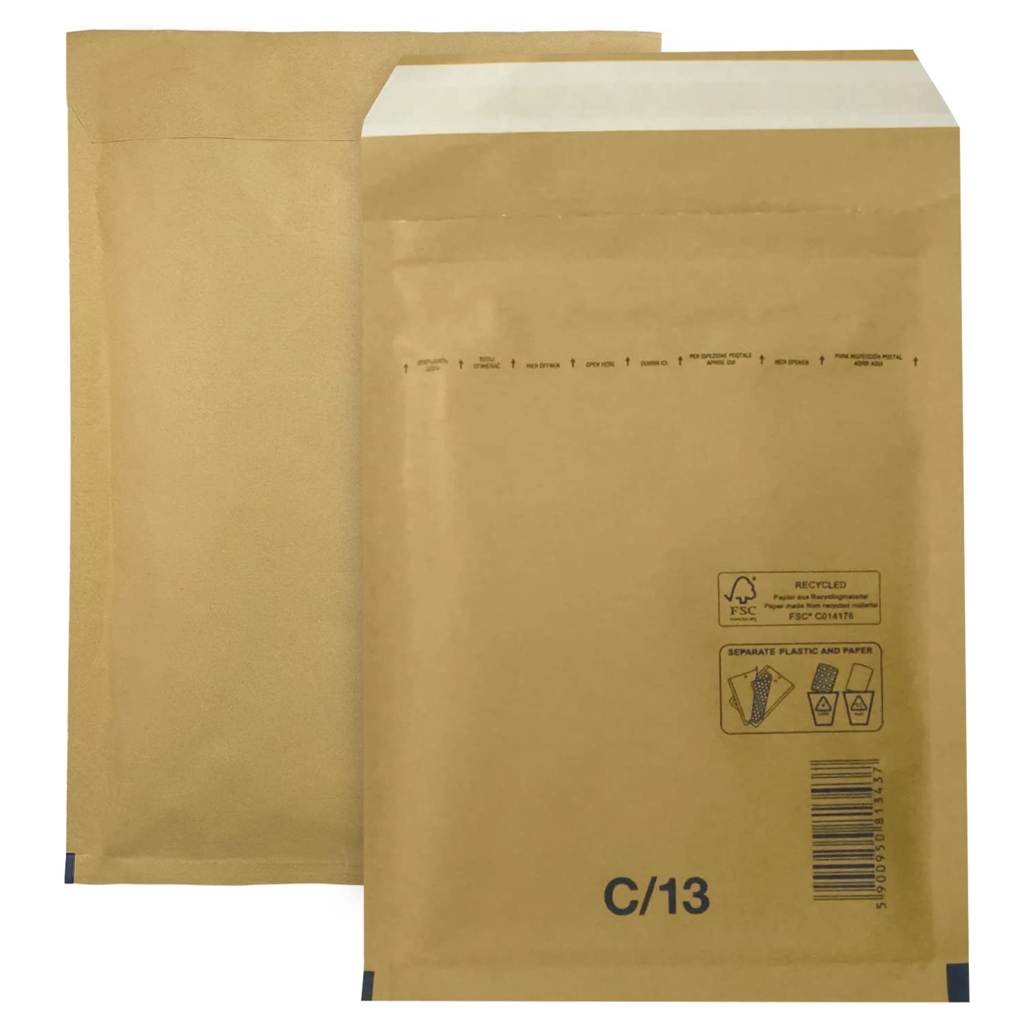 Netuno 10 Brown Bubble envelopes C/13 170 x 225 mm 6.7 x 8.85 in Cushioned Mailer air Cushion Padded mailers Shipping Bags Bubble mailing Envelope Padded envelopes for Shipping — image 1