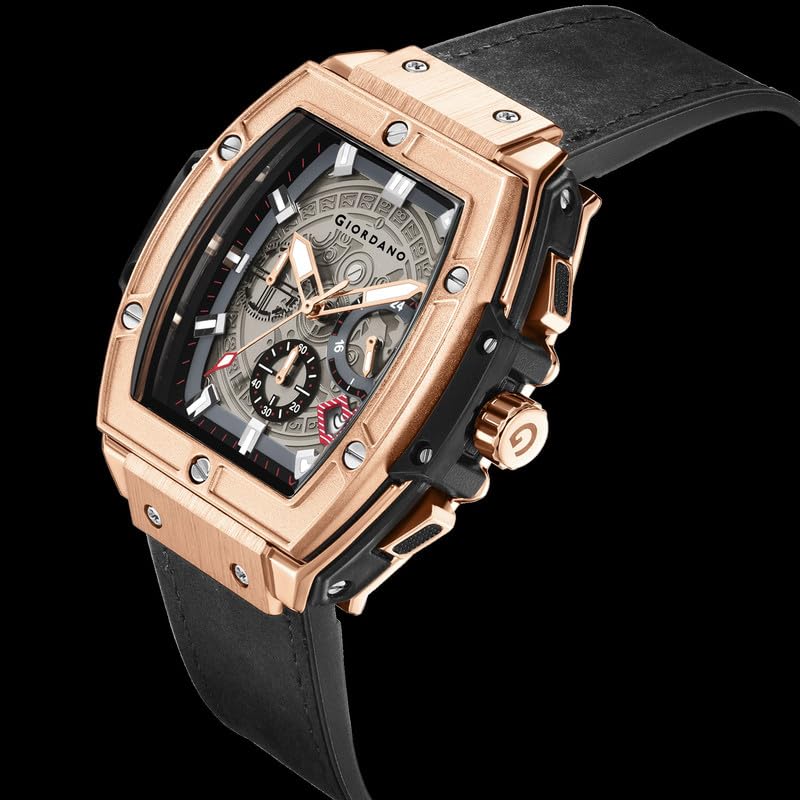 Giordano Designer Multifunction Watch for Men with Square Dial and Leather Band – Elegant Casual & Formal Style - Image 5